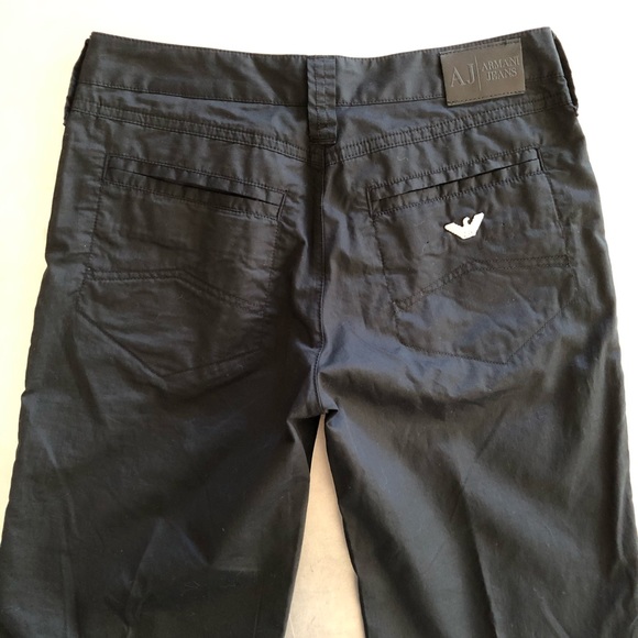 ⭐️Armani Jeans⭐️Black Wide Leg Jeans Light Summer Denim Women's Size 24 EUC - Picture 3 of 11